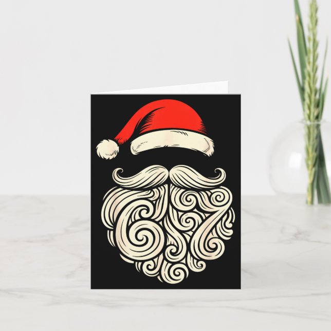 6 7 Christmas 67 Santa Six Seven Christmas Boys Te Card (Front)