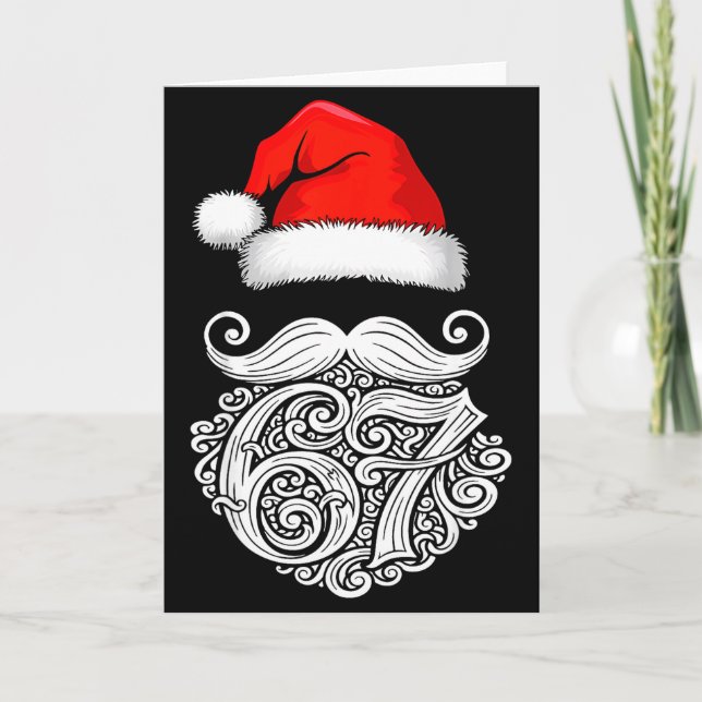 6 7 Christmas 67 Santa Six Seven Christmas Boys Te Card (Front)