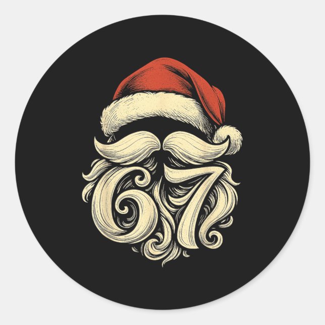 6 7 Christmas 67 Santa Six Seven Christmas Boys Te Classic Round Sticker (Front)
