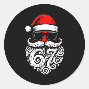 6 7 Christmas 67 Santa Six Seven Christmas Boys Te Classic Round Sticker