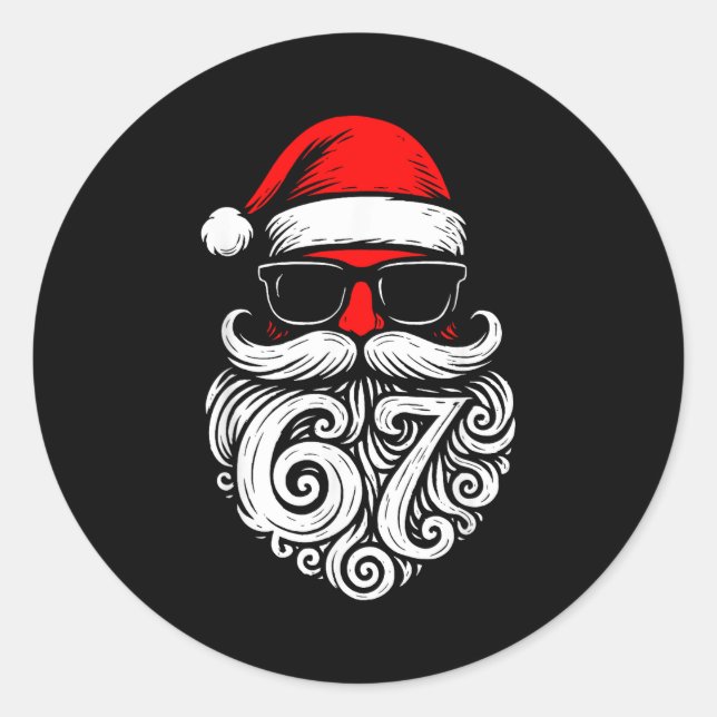 6 7 Christmas 67 Santa Six Seven Christmas Boys Te Classic Round Sticker (Front)