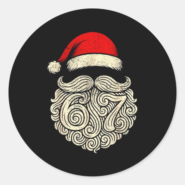 6 7 Christmas 67 Santa Six Seven Christmas Boys Te Classic Round Sticker (Front)