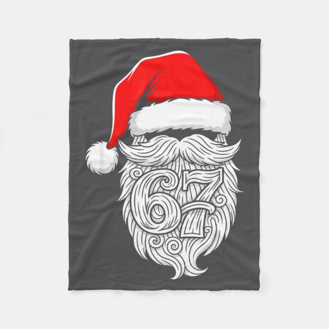 6 7 Christmas 67 Santa Six Seven Christmas Boys Te Fleece Blanket (Front)