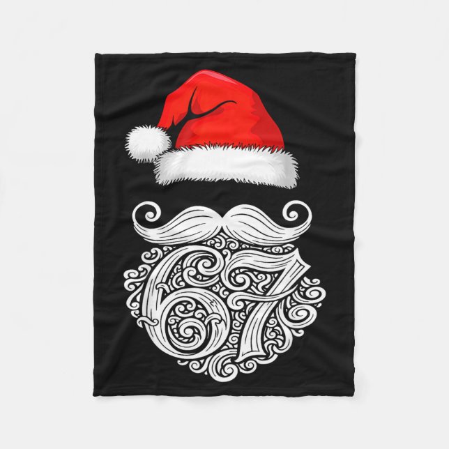 6 7 Christmas 67 Santa Six Seven Christmas Boys Te Fleece Blanket (Front)