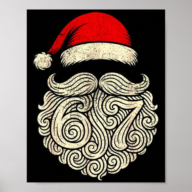 6 7 Christmas 67 Santa Six Seven Christmas Boys Te Poster (Front)