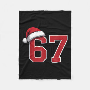 6 7 Christmas 67 Santa Six Seven Funny Christmas B Fleece Blanket