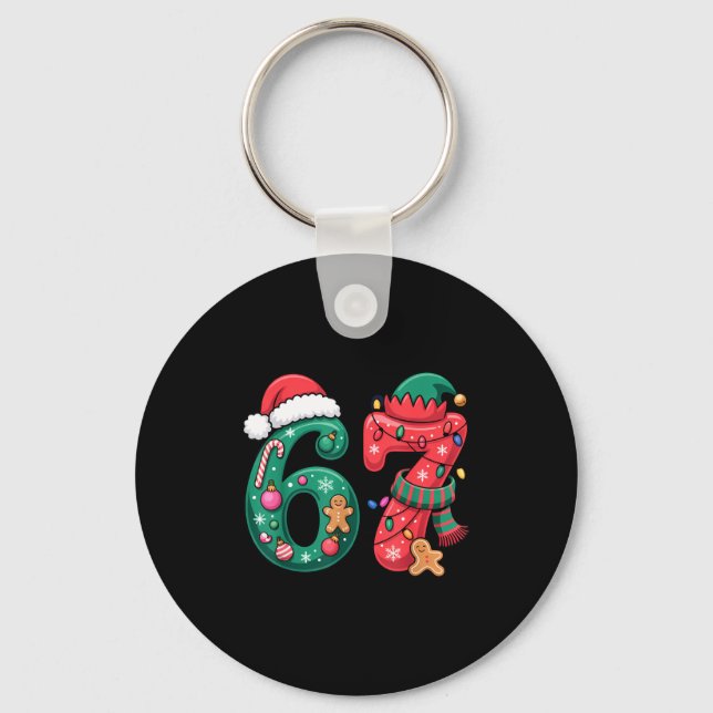 6 7 Christmas Duo Meme Outfit For Funny Holiday Hu Key Ring (Front)