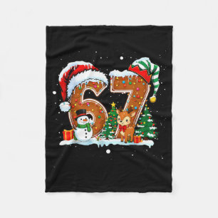 6-7 Christmas Gingerbread Funny Snowman Reindeer 6 Fleece Blanket