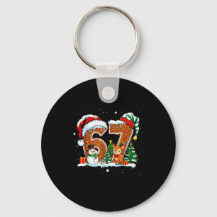 6-7 Christmas Gingerbread Funny Snowman Reindeer 6 Key Ring