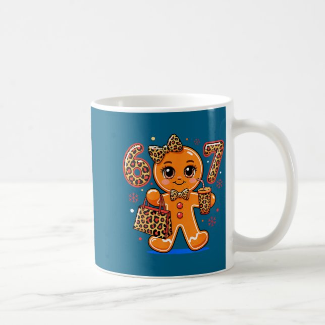 6 7 Christmas Leopard Gingerbread  Coffee Mug (Right)