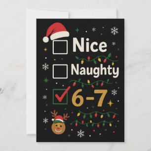 6-7 Christmas Naughty or Nice Meme  Holiday Card