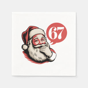 6 7 Christmas Six Seven Brainrot Santa Claus Napkin