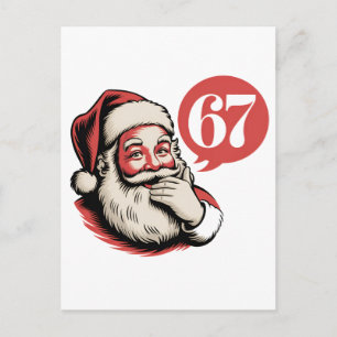 6 7 Christmas Six Seven Brainrot Santa Claus Postcard