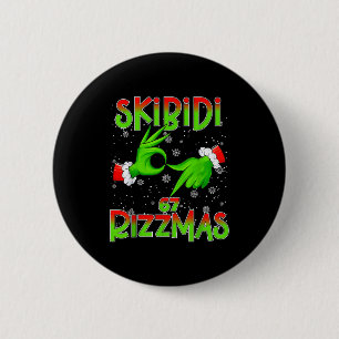 6 7 Christmas Skibidi Rizzmas 67 Meme Gen Alpha Sl Cm Round Badge