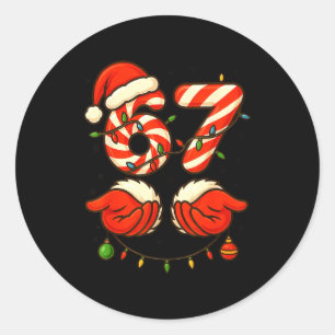 6-7 Christmas Squad Funny 67 Six Seven Meme Xmas 6 Classic Round Sticker