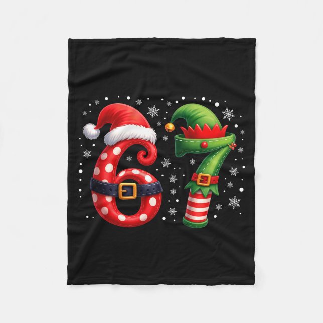 6-7 Christmas Squad Funny 67 Six Seven Meme Xmas 6 Fleece Blanket (Front)