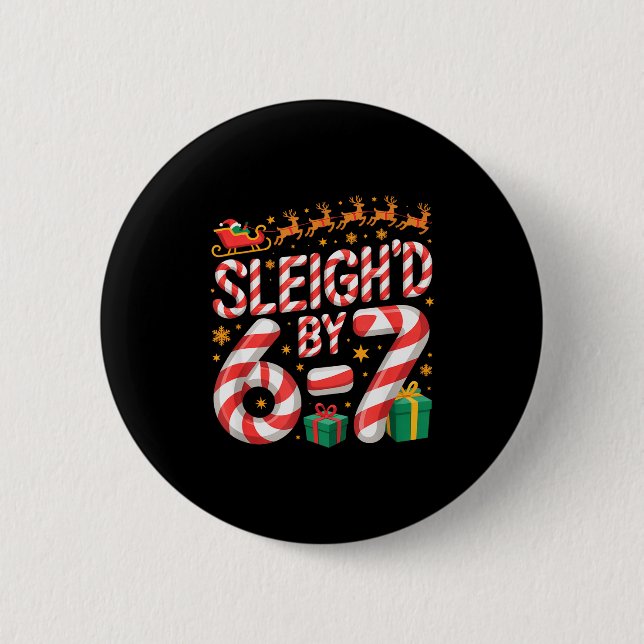 6-7 Christmas Ugly Sweater Six Seven Xmas 67 Meme  6 Cm Round Badge (Front)