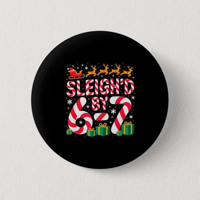 6-7 Christmas Ugly Sweater Six Seven Xmas 67 Meme  6 Cm Round Badge (Front)