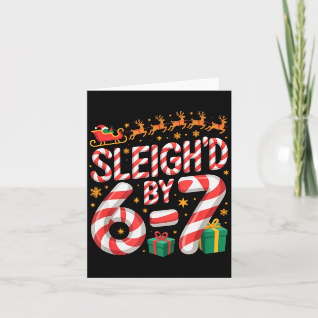 6-7 Christmas Ugly Sweater Six Seven Xmas 67 Meme  Card (Front)