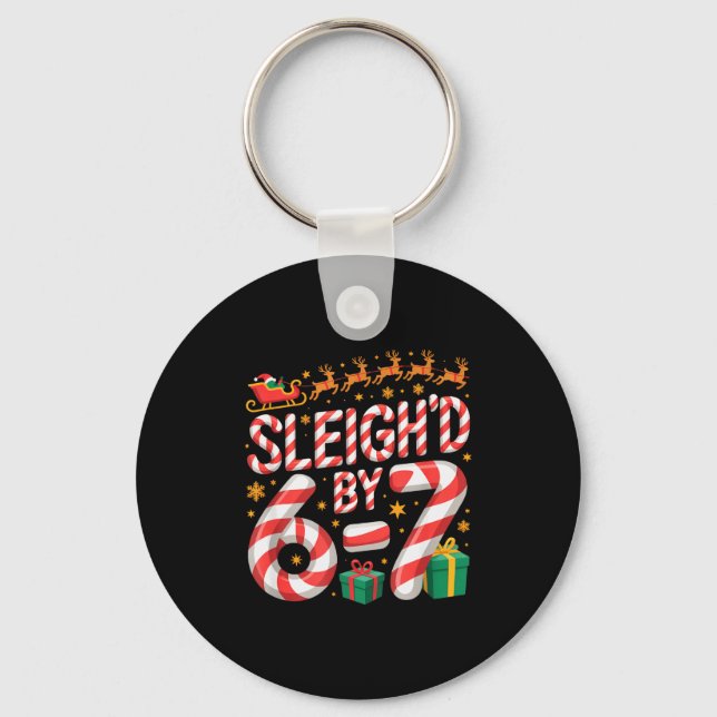 6-7 Christmas Ugly Sweater Six Seven Xmas 67 Meme  Key Ring (Front)