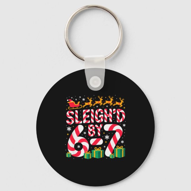 6-7 Christmas Ugly Sweater Six Seven Xmas 67 Meme  Key Ring (Front)