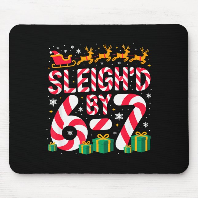 6-7 Christmas Ugly Sweater Six Seven Xmas 67 Meme  Mouse Mat (Front)