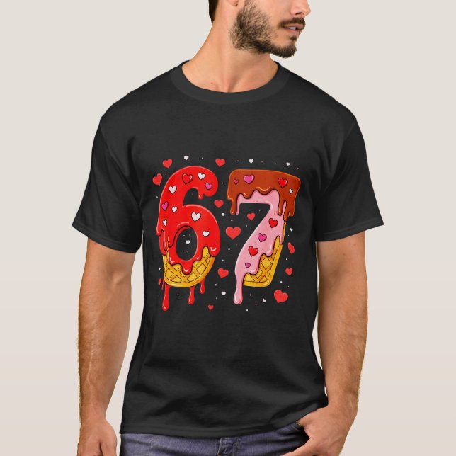 6 7 Cream Drip Six Seven Meme Valentine's Day Men  T-Shirt (Front)