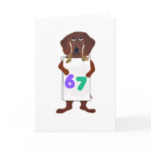 6 7 Dachshund doggie with funny sign card