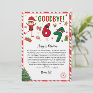 6 7 elf goodbye letter - funny elf letter - 67  invitation