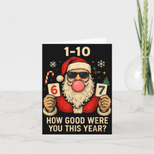 6 7 Funny Christmas Meme Six Seven Bubblegum Santa Card