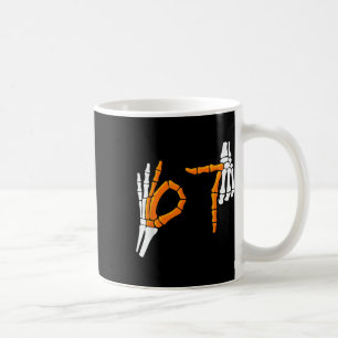 6 7 Funny Halloween 67 Costume Skeleton Hands Coffee Mug