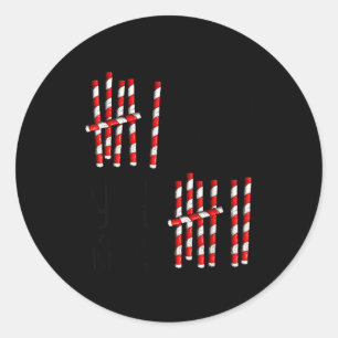 6 7 Funny If You Know 6 You Know 7 Candy Cane Six Classic Round Sticker