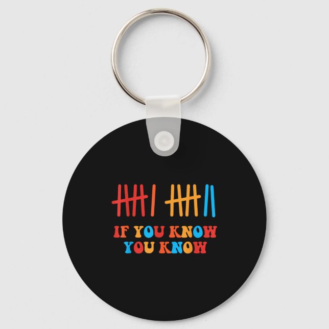 6 7 Funny If You Know You Know Tally Marks Six Sev Key Ring (Front)