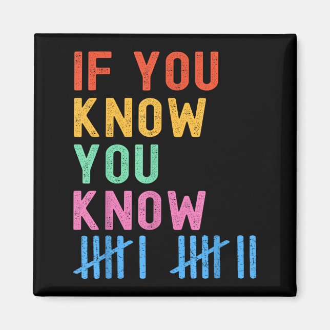 6 7 Funny If You Know You Know Tally Marks Six Sev Magnet (Front)