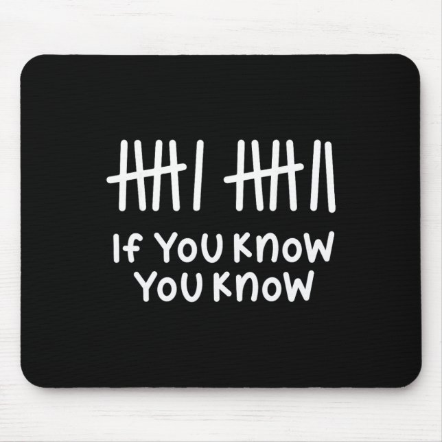 6 7 Funny If You Know You Know Tally Marks Six Sev Mouse Mat (Front)
