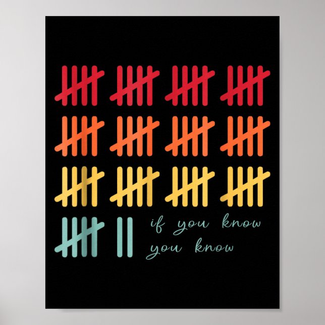 6 7 Funny If You Know You Know Tally Marks Six Sev Poster (Front)