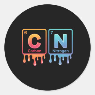 6 7 Funny Science Chemistry Teacher Periodic Table Classic Round Sticker