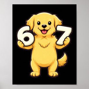 6 7 Golden Retriever Dog Math Teacher Poster