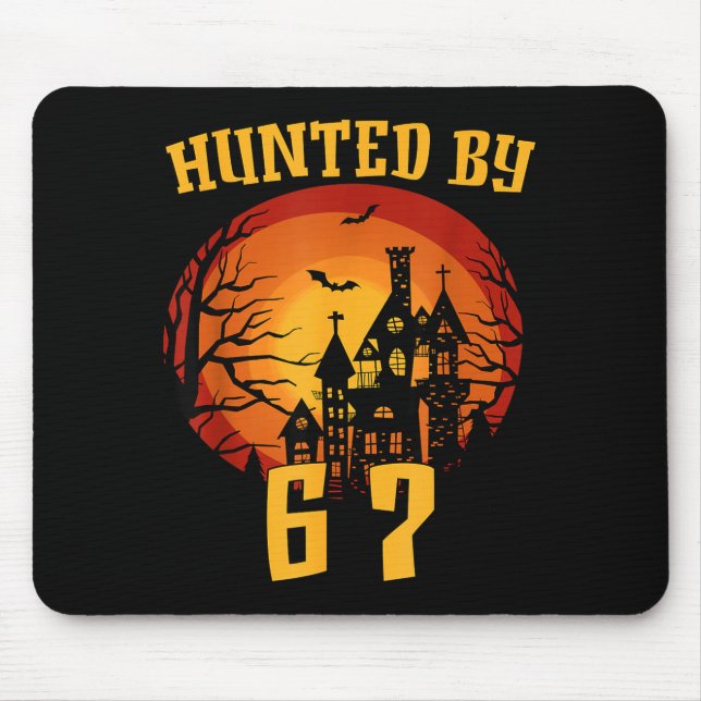 6 7 halloween 67 meme six seven haunted gen alpha mouse mat (Front)