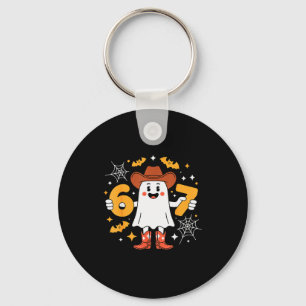 6 7 Halloween Ghost 67 Meme Gen Alpha Six Seven Key Ring