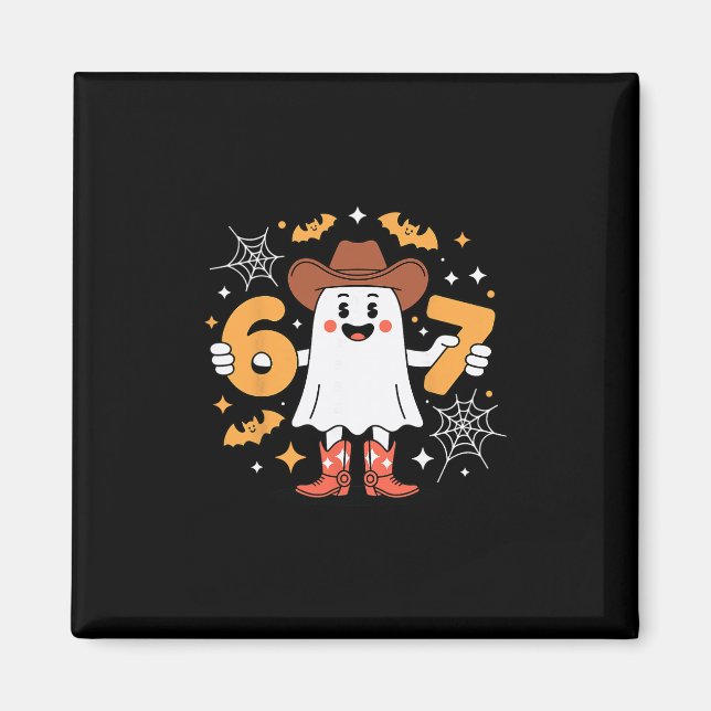 6 7 Halloween Ghost 67 Meme Gen Alpha Six Seven  Magnet (Front)