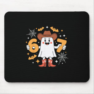 6 7 Halloween Ghost 67 Meme Gen Alpha Six Seven Mouse Mat