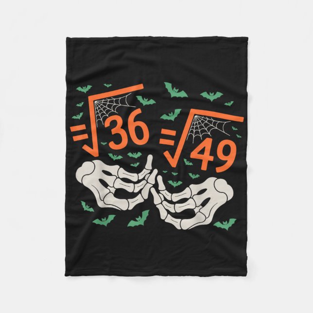 6 7 Halloween Math Square Root 67 Meme Gen Alpha S Fleece Blanket (Front)