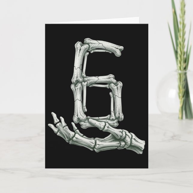 6 7 Halloween Skeleton Funny 67 Meme Gen Alpha Six Card (Front)