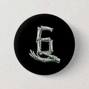 6 7 Halloween Skeleton Funny 67 Meme Gen Alpha Six Cm Round Badge