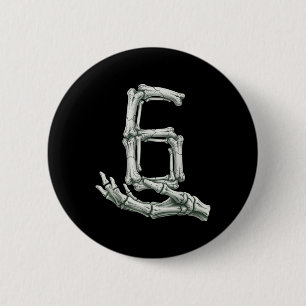 6 7 Halloween Skeleton Funny 67 Meme Gen Alpha Six Cm Round Badge