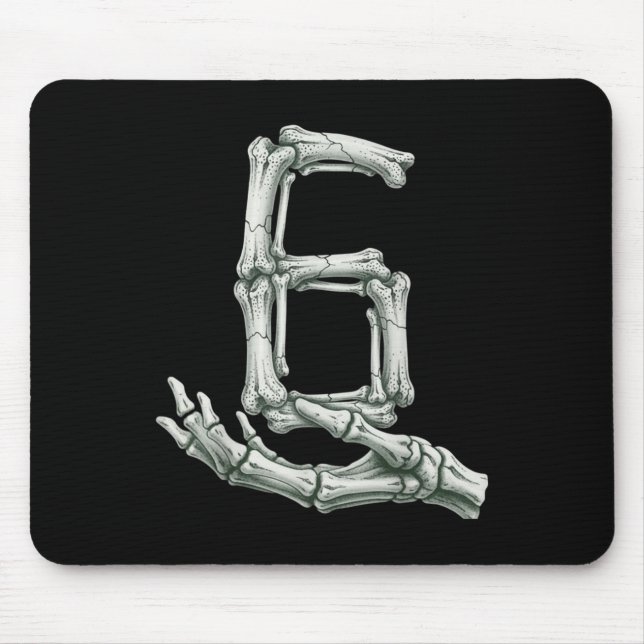 6 7 Halloween Skeleton Funny 67 Meme Gen Alpha Six Mouse Mat (Front)