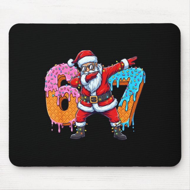 6 7 Ice Cream Drip Santa Six Seven Meme Kids 67 Ch Mouse Mat (Front)