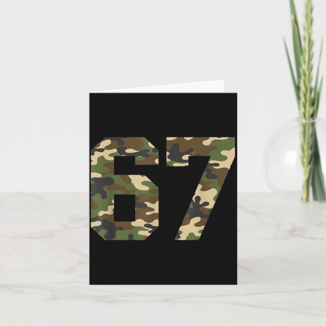 6-7 Meme Camo Cool Six-seven Funny 67 Gen Z Alpha  Card (Front)