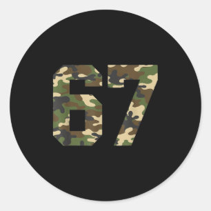 6-7 Meme Camo Cool Six-seven Funny 67 Gen Z Alpha  Classic Round Sticker